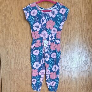 Dot Dot Smile Floral Navy & Pink Girls Romper